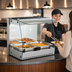 Thumbnail image #3 for Omcan Countertop Full-Service Hot Food Heated Display Case, Curved Glass, 22 Inch, 2.33 Cu. Ft.