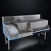 Thumbnail image #3 for Advance Tabco Prestige Uni-Serv 60-Inch Stainless Steel Speed Bar with Left Ice Bin, Sink, and Blender Station