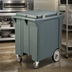 Thumbnail image #4 for Cateraide™ 200 lb. Slate Blue Insulated Mobile Ice Caddy with Removable Lid, Shelf and Front Faucet