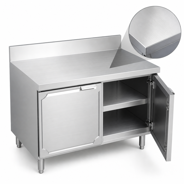 Product image #3 for La Rosa Refrigeration 42-Inch x 32-Inch Stainless Steel Utility Stand Cabinet Base with Hinged Doors