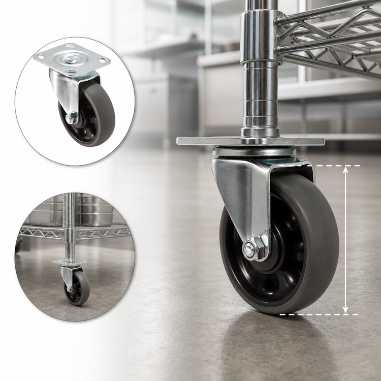 Product image #3 for Winco 5-Inch Heavyweight Caster for AWRK-20HBK Shelving