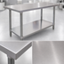 Thumbnail image #3 for Omcan Standard Series 72-Inch x 30-Inch Flat Top Stainless Steel Commercial Work Table with Galvanized Undershelf