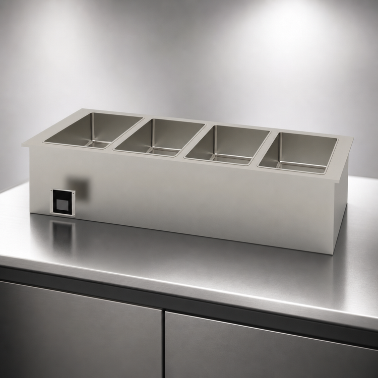 Product image #3 for Duke WWG4 Electric Ganged Waterless Drop-In Hot Food Well, 4 Full-Size Pans