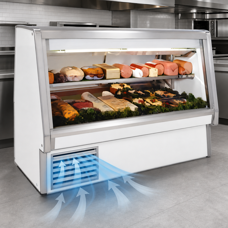Product image #3 for Howard-McCray 34E Series Double Duty Deli Meat & Cheese Service Case, 76.5 In., Self-Contained, Straight Glass, LED Lighting