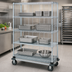 Thumbnail image #3 for Quantum Mobile Enclosure Cart with 4 Shelves, 48-Inch W x 24-Inch D x 81-Inch H, Chrome Plated Finish