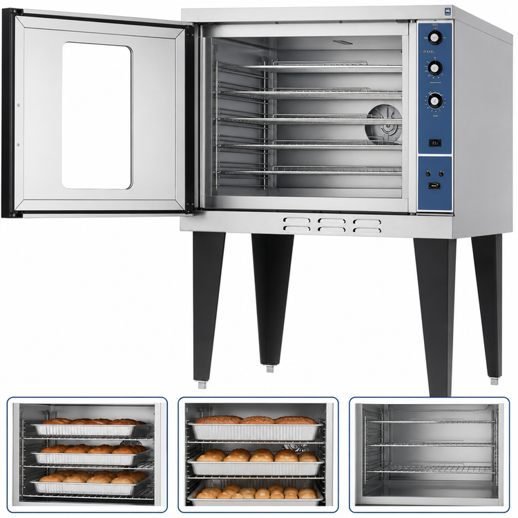 Product image #3 for Duke 613-E3XX Single Deck Deep Depth Electric Convection Oven with 27-Inch Legs