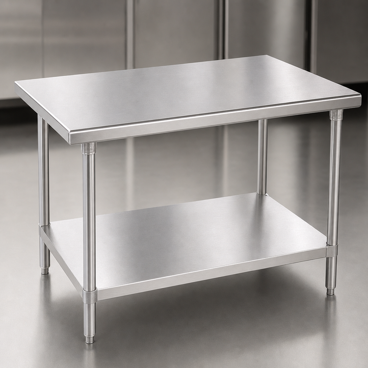 Product image #3 for Advance Tabco 48-Inch x 30-Inch 304 Stainless Steel Top Work Table with Adjustable Galvanized Undershelf