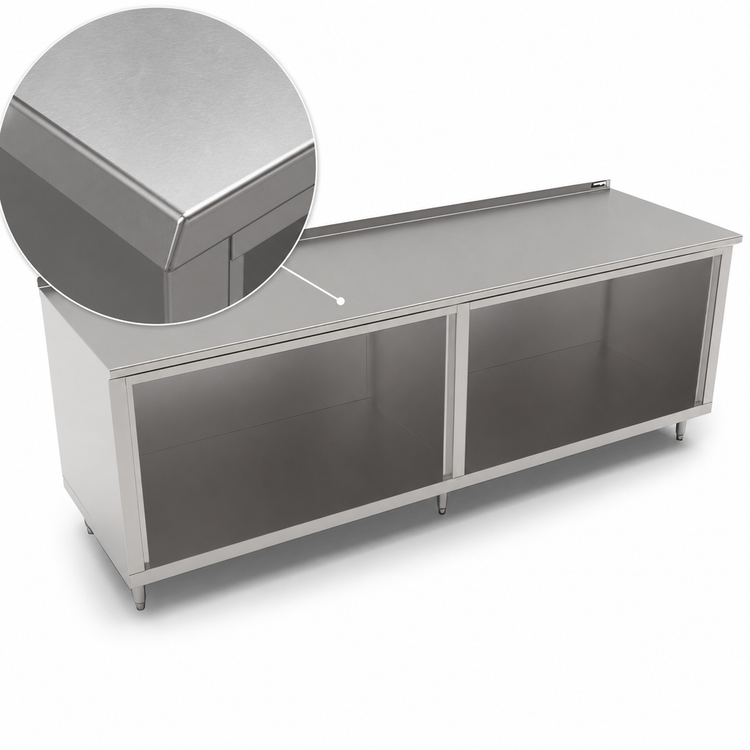 Product image #3 for John Boos Modular Base Stainless Steel Open Front Cabinet Base Work Table with 16-Gauge Top and 1-1/2-Inch Rear Riser