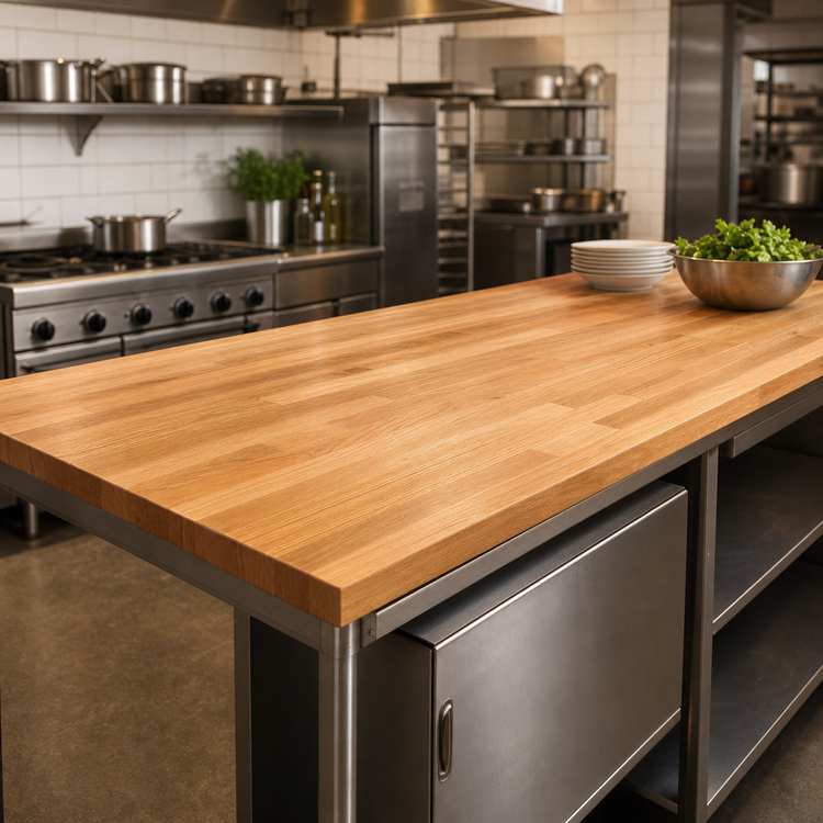 Product image #3 for Appalachian Red Oak Blended Edge Grain Island Countertop, 120 x 30 x 1-1/2 Inch, Penetrating Oil Finish