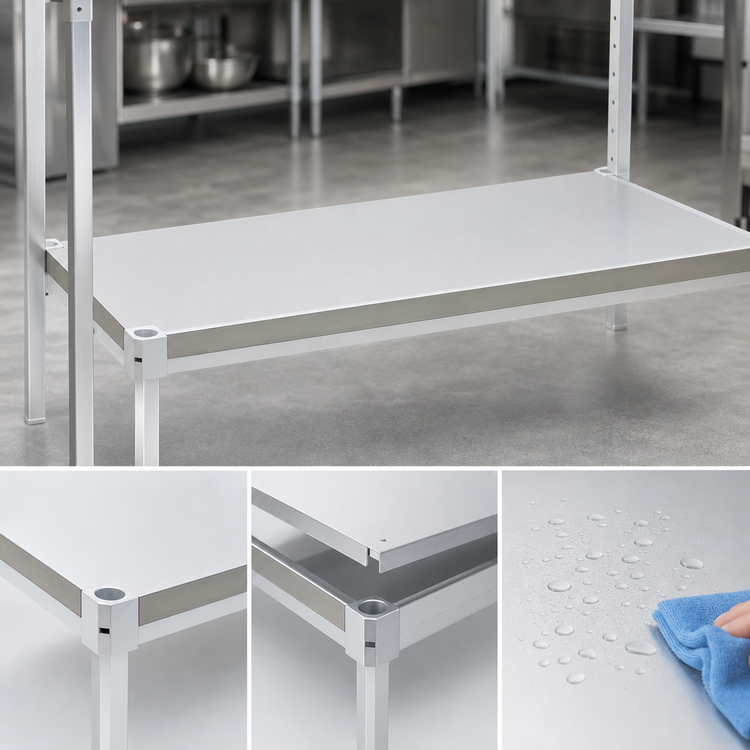 Product image #4 for New Age Adjust-A-Shelf Solid Brute Series 54 x 24 Inch Aluminum Commercial Shelf