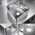 Thumbnail image #3 for BK Resources 20 x 20 x 12 Inch Weld-In Single Compartment Sink Bowl, 14-Gauge 304 Stainless Steel