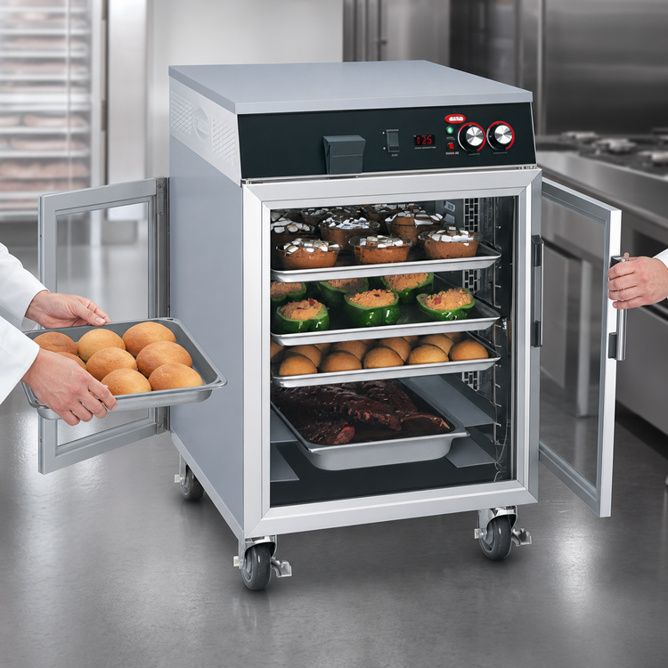 Product image #3 for Hatco Flav-R-Savor® Pass-Thru Mobile Heated Holding Cabinet, 7 Full-Size Sheet Pan Capacity