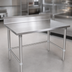 Thumbnail image #3 for John Boos Stallion 84-Inch x 24-Inch Stainless Steel Work Table with 5-Inch Backsplash