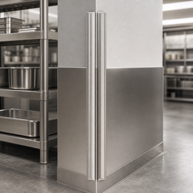 Product image #3 for Eagle Group Stainless Steel Inside Corner Guard with Adhesive Tape Backing, 2 x 2 x 60 Inches