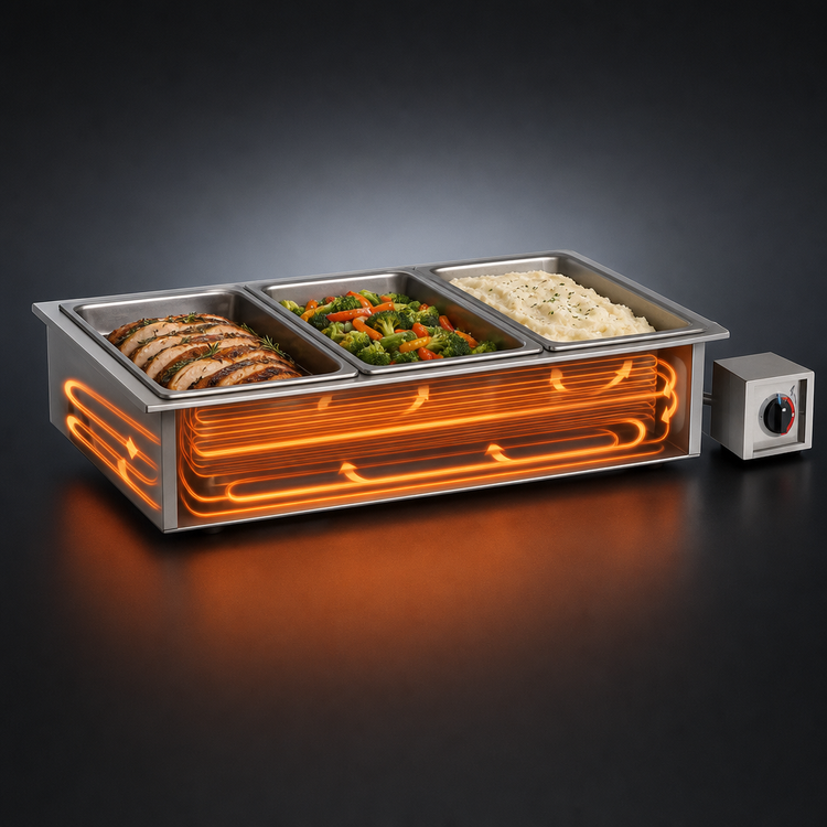 Product image #3 for Alto-Shaam Halo Heat Waterless Drop-In Electric Hot Food Well, 3 Full-Size Pan Capacity, 6-3/8-Inch Deep Well
