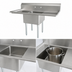 Thumbnail image #3 for Omcan USA 72-Inch Commercial 1-Compartment Pot Sink with Left and Right Drainboards, 24 x 24 x 14-Inch Bowl, 304 Stainless Steel