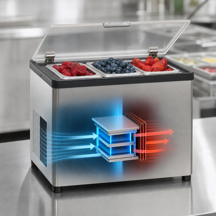 Product image #3 for Nemco 9020-1 Thermoelectric Countertop Cold Condiment Chiller with 1/3 Size Pan and Clear Hinged Lid