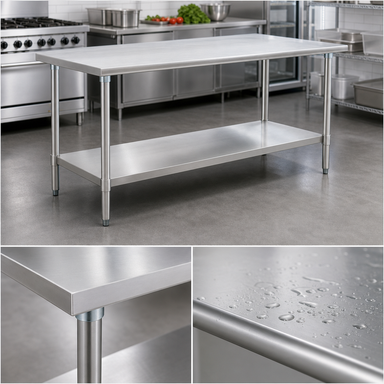 Product image #3 for Spec-Master Stainless Steel Work Table with Adjustable Undershelf, 120 x 30 Inch