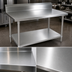 Thumbnail image #3 for John Boos Stallion 60 Inch x 30 Inch 14-Gauge 300 Series Stainless Steel Work Table with 5 Inch Backsplash, Stallion Safety Edge, and Galvanized Undershelf