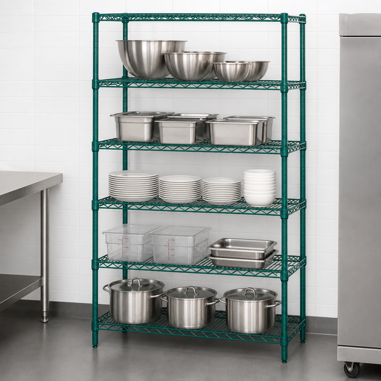 Product image #3 for Quantum 60-inch W x 12-inch D x 74-inch H 5-Shelf Wire Shelving Starter Kit