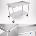 Thumbnail image #3 for John Boos DST6-3049SSW-C-X 48-7/8" x 30-3/8" Stainless Steel Sorting Table with Raised Edge, Open Undershelf Base and Locking Casters