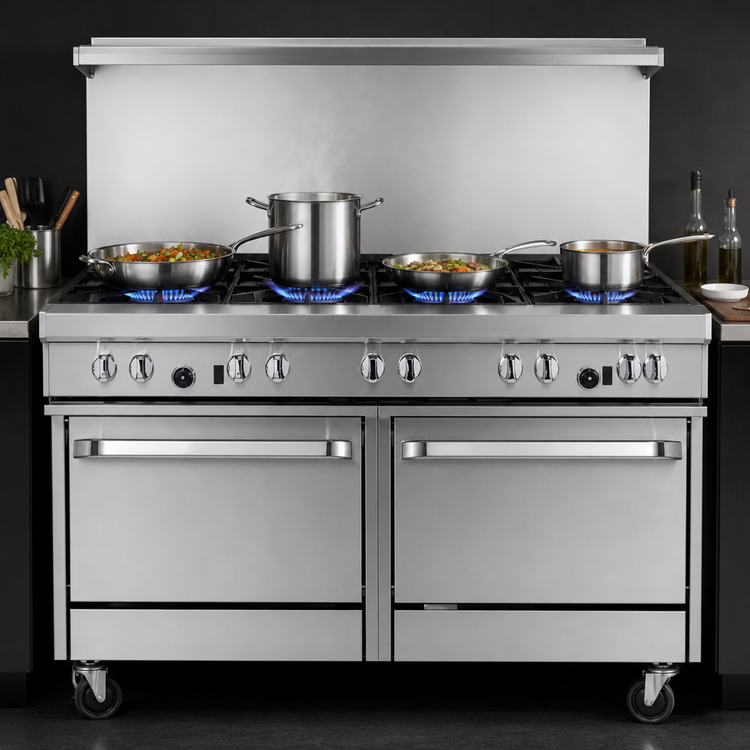Product image #3 for Southbend Ultimate 60-Inch Gas Restaurant Range with 4 Non-Clog Burners, 36-Inch Thermostatic Griddle, and 2 Cabinets