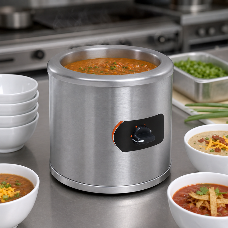 Product image #3 for Nemco 7-Quart Countertop Round Cooker/Warmer, 230V Export Model