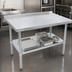 Thumbnail image #3 for Stallion Budget Stainless Steel Work Table, 60 x 30 Inches, with 1-1/2 Inch Backsplash and Undershelf