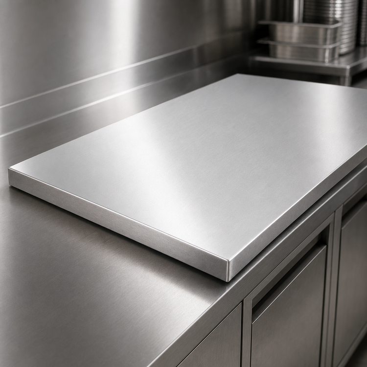 Product image #3 for John Boos Stainless Steel Countertop, 144 x 48 Inches, 1-1/2 Inch Thick, Flat No Backsplash