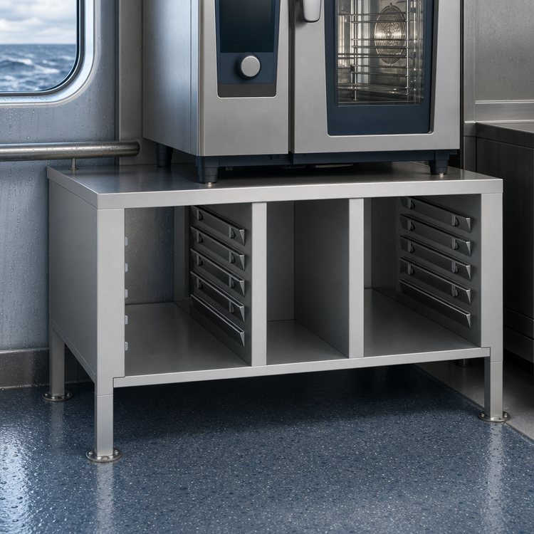 Product image #3 for RATIONAL MarineLine Stainless Steel Equipment Stand for Size 2-S with 10 Pairs of 1/1 GN Support Rails