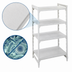 Thumbnail image #4 for Cambro Camshelving Premium 4-Shelf Solid Stationary Starter Unit, 18 x 36 x 84 Inches, Speckled Gray
