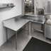 Thumbnail image #3 for Advance Tabco Korner-Soil Left-Hand Corner Dishtable with Pre-Rinse Sink, 143 Inch, 14-Gauge 304 Stainless Steel