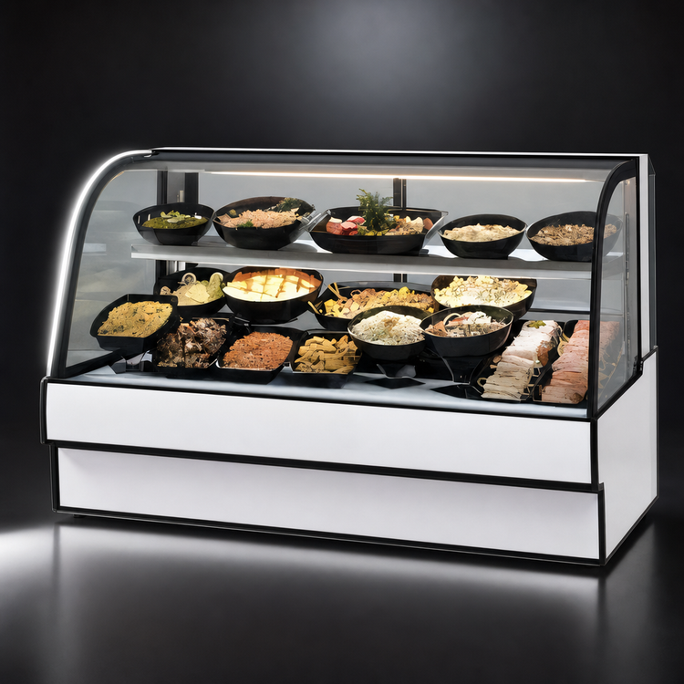 Product image #3 for Federal Industries Curved Glass Full-Service Refrigerated Deli Case, 50.13"W x 35.31"D x 48"H, Self-Contained