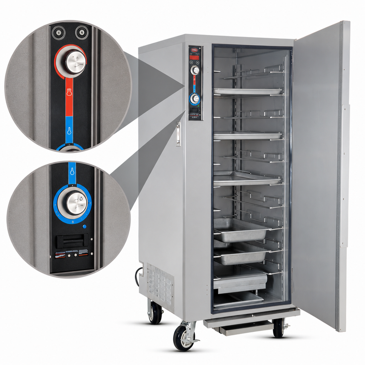 Product image #3 for FWE MT-1826-15 Mobile Humidified Heated Holding Cabinet, Full Height, 10-Pan Capacity