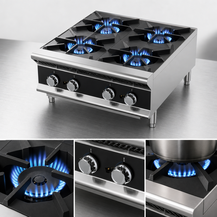 Product image #3 for Vollrath 24.1-Inch Countertop Gas Hot Plate Range, 4 Burners, Stainless Steel