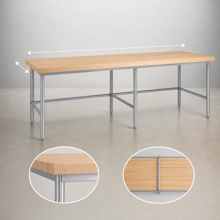 Product image #3 for John Boos Stainless Steel Baker's Table Frame for 72"W x 36"D Top