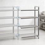 Thumbnail image #3 for Cambro Camshelving® Elements EXA245484VS4480 4-Tier Add-On Polymer Shelving Unit, 24"D x 54"W x 84"H, Vented & Solid, Gray