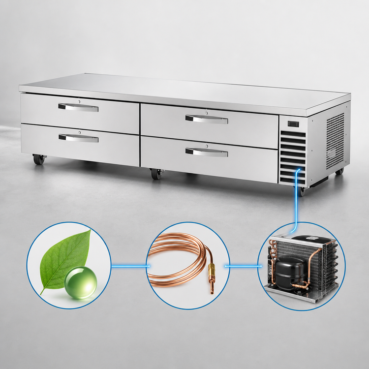 Product image #3 for True 95-1/2-Inch Refrigerated Chef Base with 4 Locking Drawers