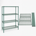 Thumbnail image #3 for Quantum Wire Shelving Starter Kit, 72W x 24D x 63H, 4-Shelf Stationary Unit, Green Epoxy Finish