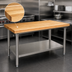 Thumbnail image #3 for John Boos 60 Inch x 36 Inch Northern Hard Rock Maple Wood Top Work Table with Stainless Steel Legs and Adjustable Undershelf