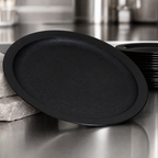 Thumbnail image #4 for CFS Brands PCD20903 9-Inch Round Narrow-Rim Polycarbonate Dinner Plate, Black Case of 48
