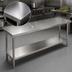 Thumbnail image #3 for Advance Tabco 144-Inch x 36-Inch 14-Gauge 304 Stainless Steel Work Table with Adjustable Undershelf and Countertop Non-Drip Edge