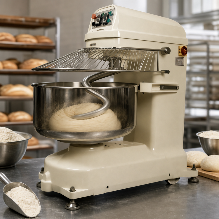 Product image #3 for BakeMax 42 Qt Floor Model Fixed-Bowl Spiral Dough Mixer, 20 Kg Capacity, 220V 3-Phase
