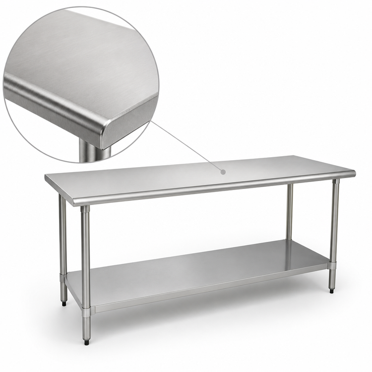 Product image #3 for Eagle Group BlendPort® Budget Series Flat Top Stainless Steel Work Table with Adjustable Undershelf, 84 x 30 Inches