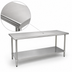 Thumbnail image #3 for Eagle Group BlendPort® Budget Series Flat Top Stainless Steel Work Table with Adjustable Undershelf, 84 x 30 Inches