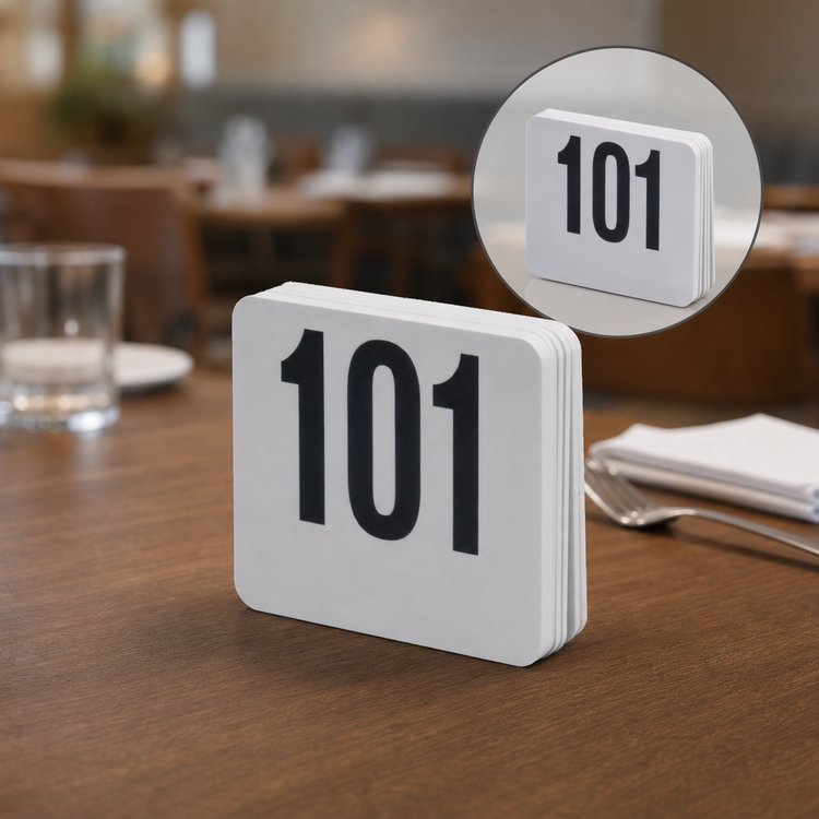 Product image #3 for American Metalcraft Heavy Plastic Table Numbers 101-150, 4-Inch Square, Double-Sided