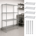 Thumbnail image #3 for Quantum Chrome Plated Stationary Wire Shelving Starter Kit, 72W x 36D x 74H, 4 Shelves