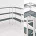 Thumbnail image #3 for Fermostock 4-Tier Corner Expansion Polymer Shelving Unit Kit, 66 Inch High x 35 Inch Wide x 14 Inch Deep