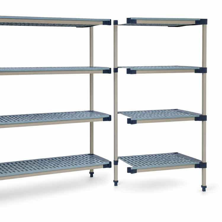 Product image #3 for MetroMax 4 24-Inch W x 21-Inch D x 74-Inch H Blue Add-On Open-Grid Polymer Shelving Unit