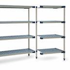 Thumbnail image #3 for Metro MetroMax 4 5AX417G4 24-Inch W x 21-Inch D x 74-Inch H Blue Add-On Open-Grid Polymer Shelving Unit, 5 Shelves
